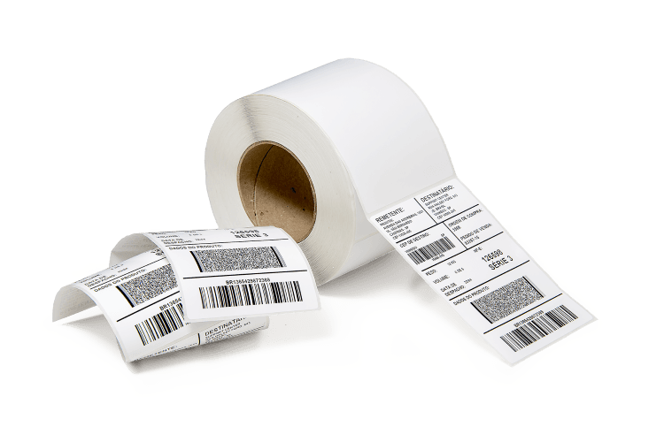 Etiqueta adesiva em papel couchê